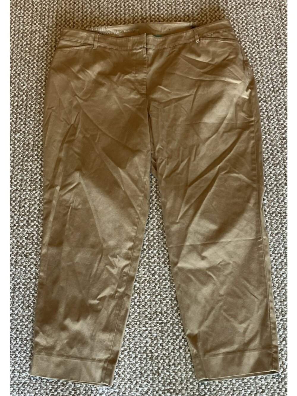 Talbots Perfect Crop 18W Side Elastic Khaki 26” Inseam